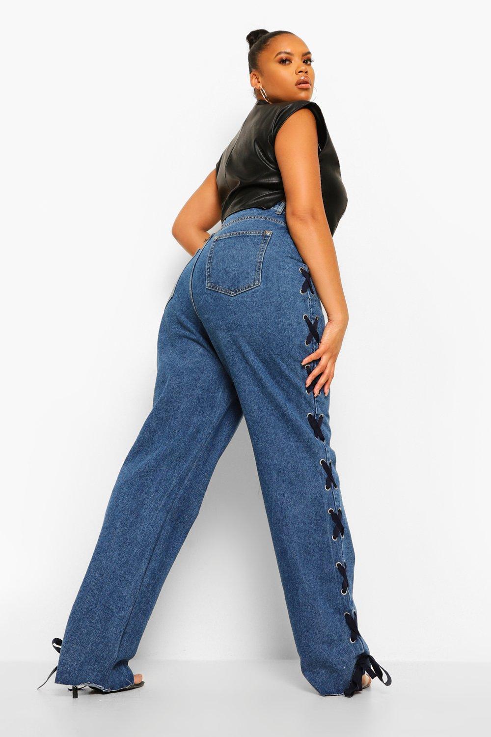 High waist raw 2025 hem straight leg jeans